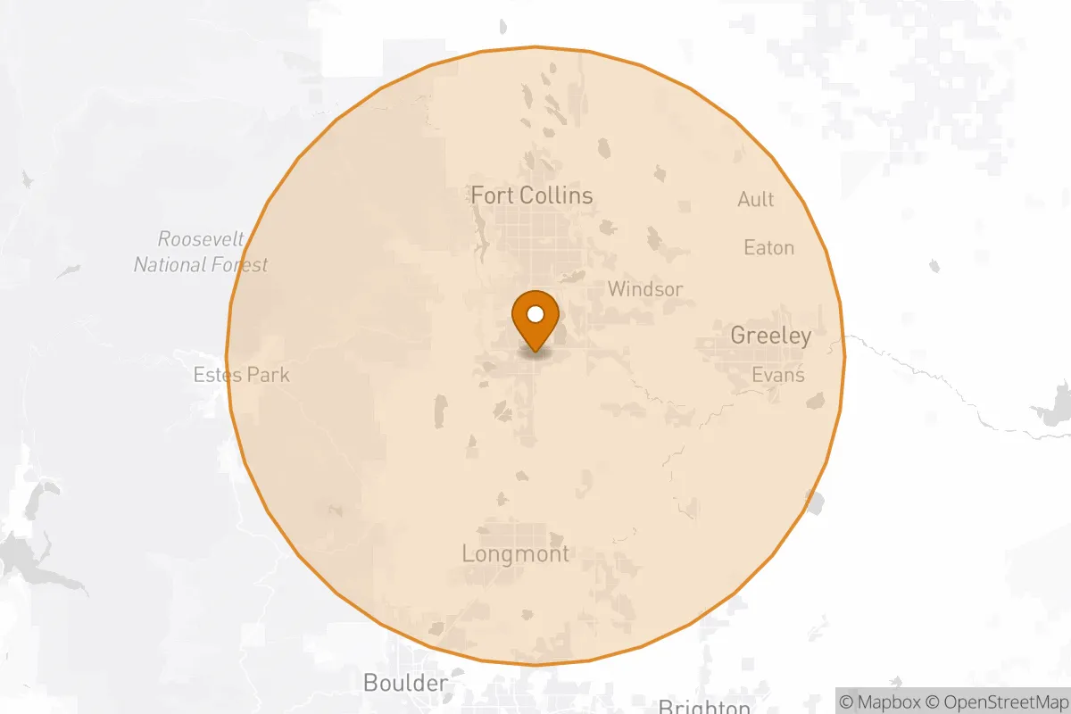 service area service area map in Loveland, CO