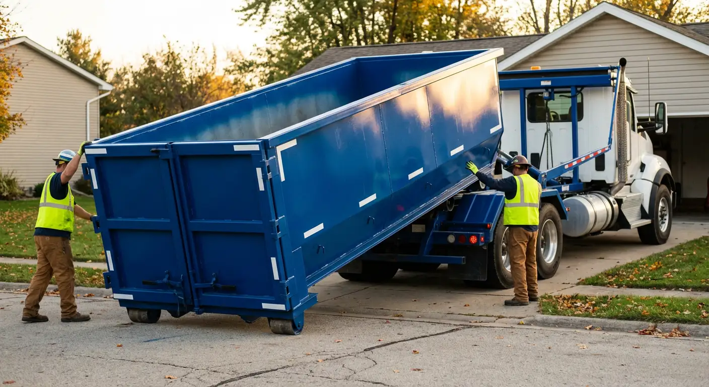 Roll-off dumpster delivery truck in Loveland, CO